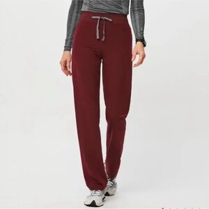 FIGS Burgundy Livingston Scrub Pants, Size M